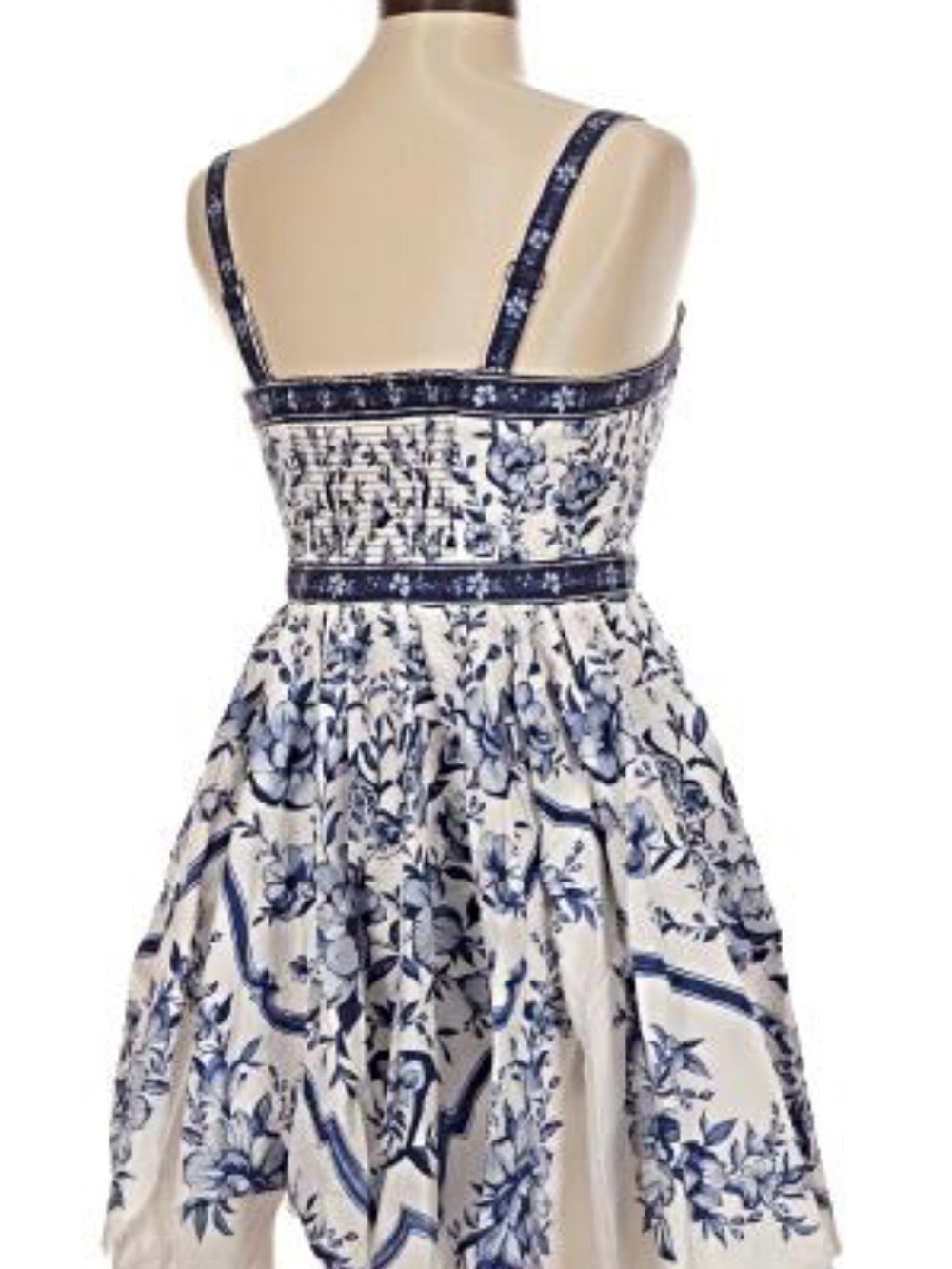 FARM Rio Blue and White Floral Button-Front Mini Dress - Picture 3 of 4